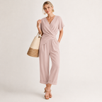 Short Sleeve Top and Trousers Two-Piece Set