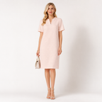 V Neck Jacquard Shift Dress