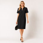 V Neck Jacquard Shift Dress