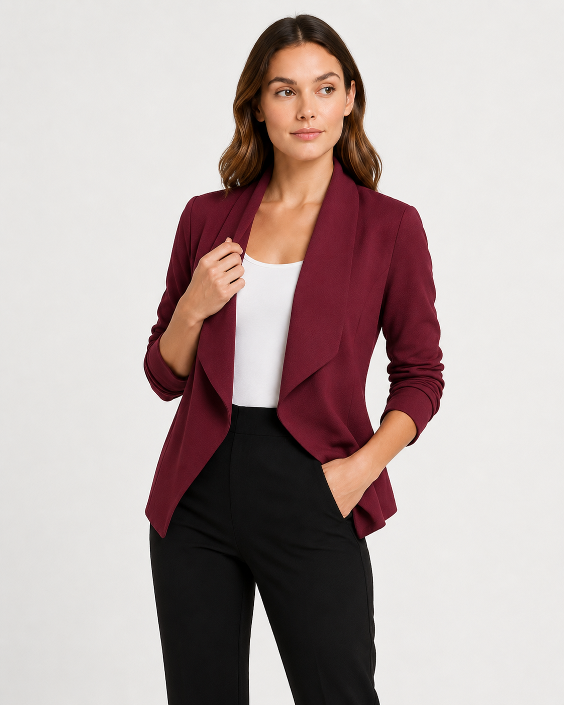 Lightweight Open-Front Blazer