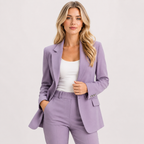 Peak Lapel Single Button Blazer and Trouser Suit