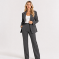 Peak Lapel Single Button Blazer and Trouser Suit