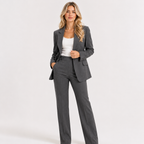 Peak Lapel Single Button Blazer and Trouser Suit