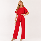 Tie Waist Wide Leg Jumpsuit