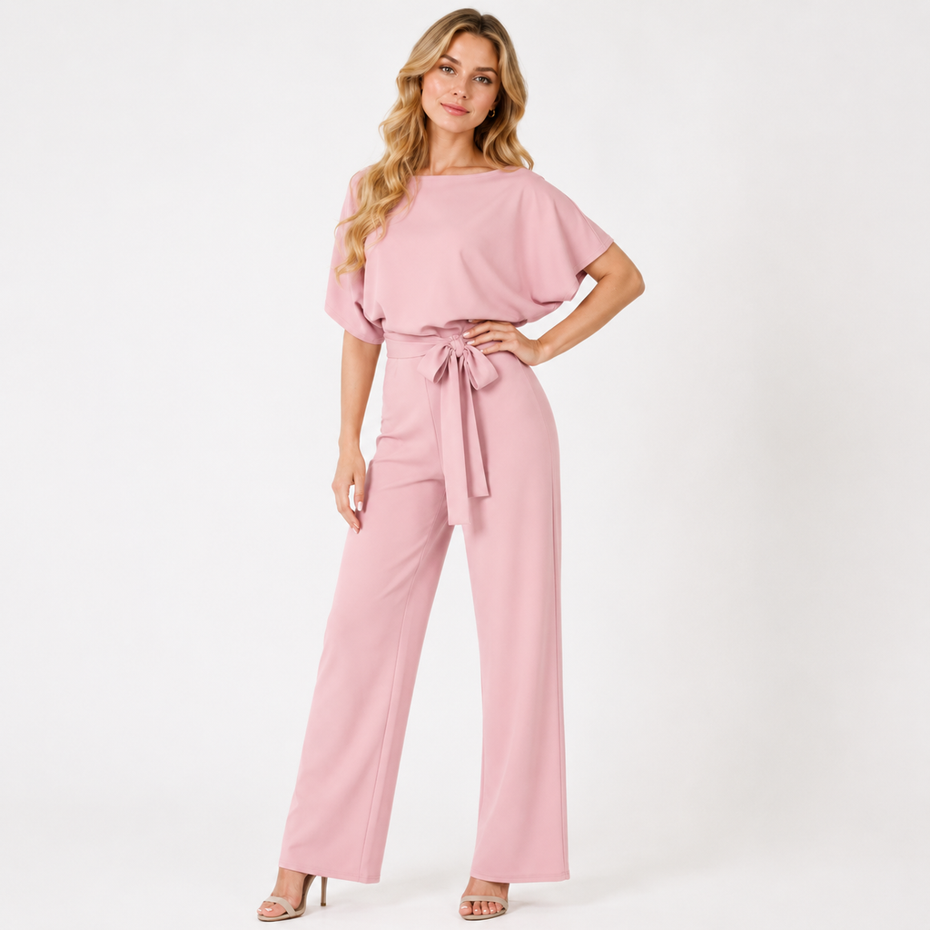 Tie Waist Wide Leg Jumpsuit