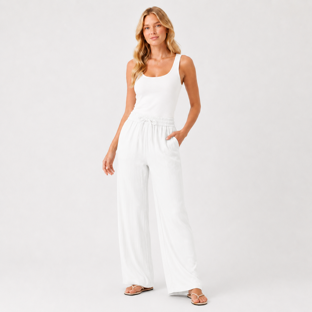 Wide Leg Linen Trousers