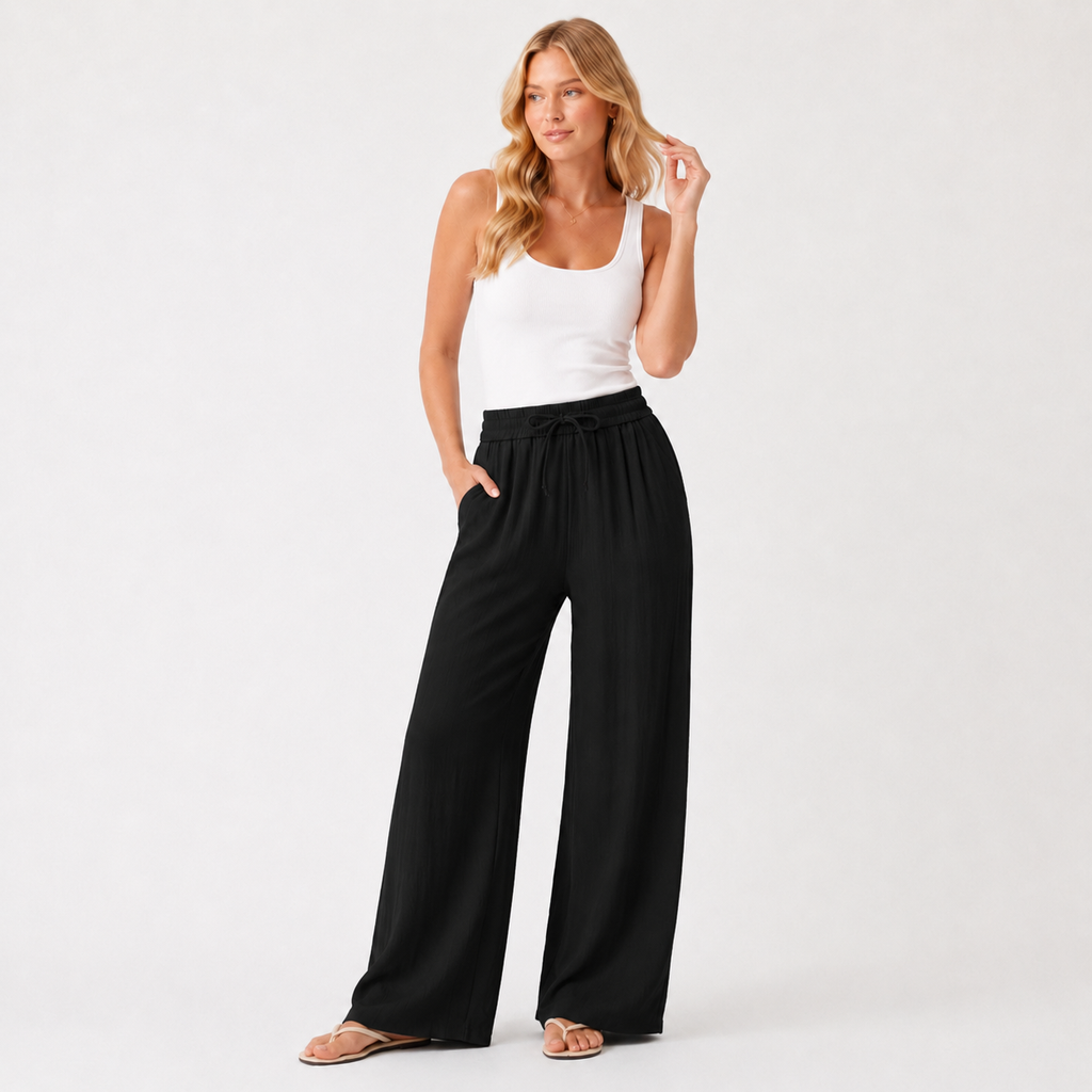Wide Leg Linen Trousers