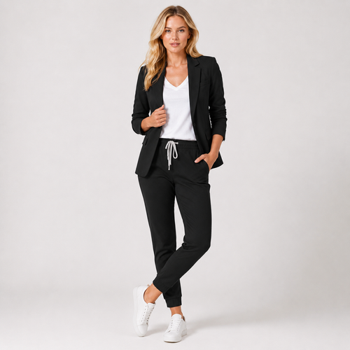 Blazer and Drawstring Trouser Set