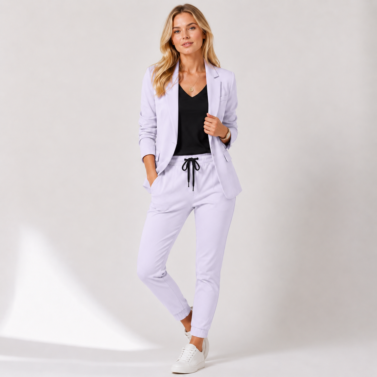 Blazer and Drawstring Trouser Set