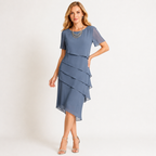 Tiered Chiffon Midi Dress