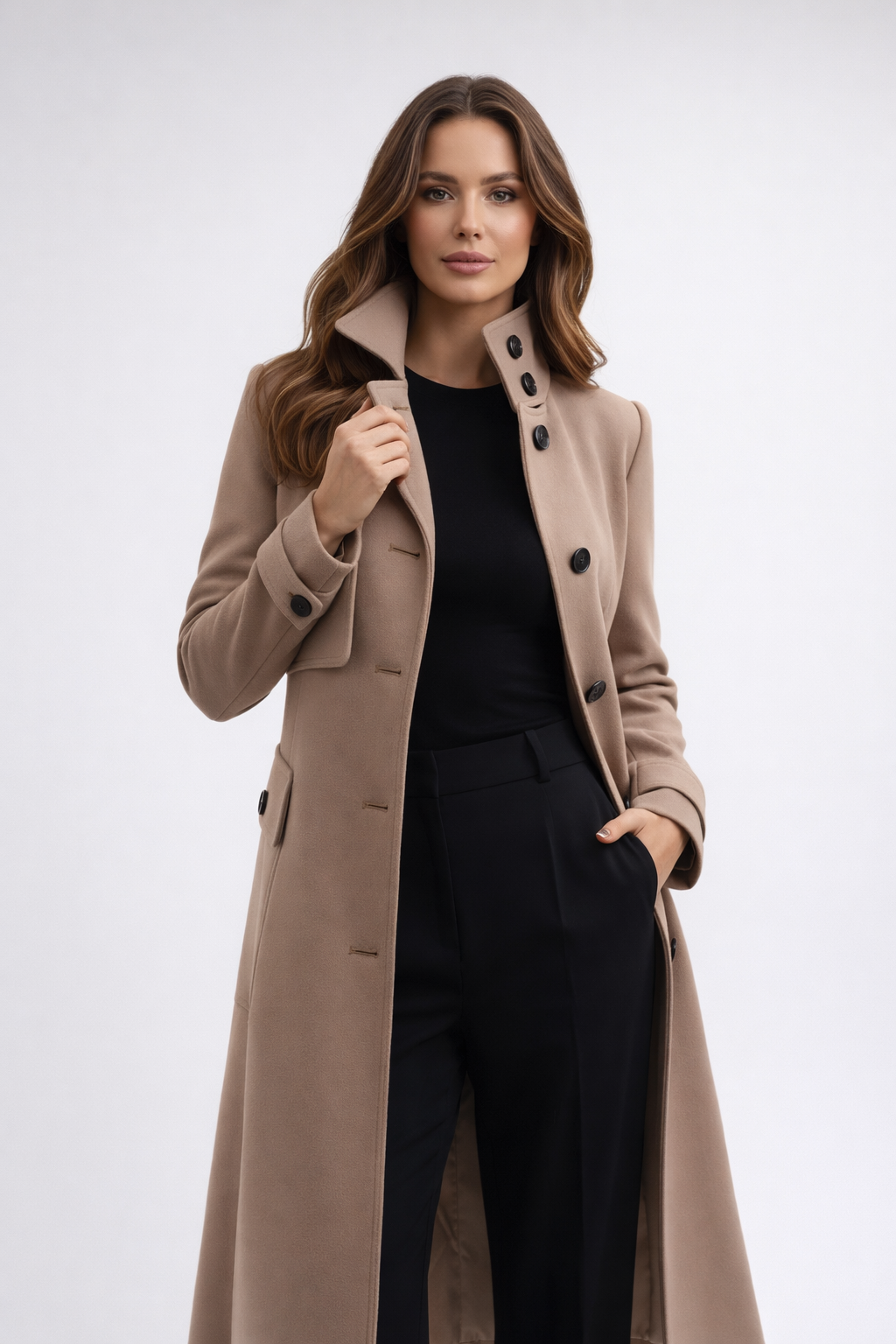 Eliza Women’s Elegant Trench Coat – Tailored Classic Long Coat for Autumn & Winter
