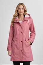 Velmora Long Rain Jacket with Hood