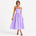 Sleeveless Low Cut A-line Maxi Dress