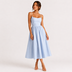 Sleeveless Low Cut A-line Maxi Dress