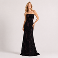 Strapless Floral Print Bodycon Maxi Dress