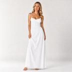 Spaghetti Strap A-line Wrap Maxi Dress