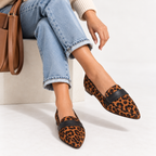 Leopard Print Pointed Toe Loafers