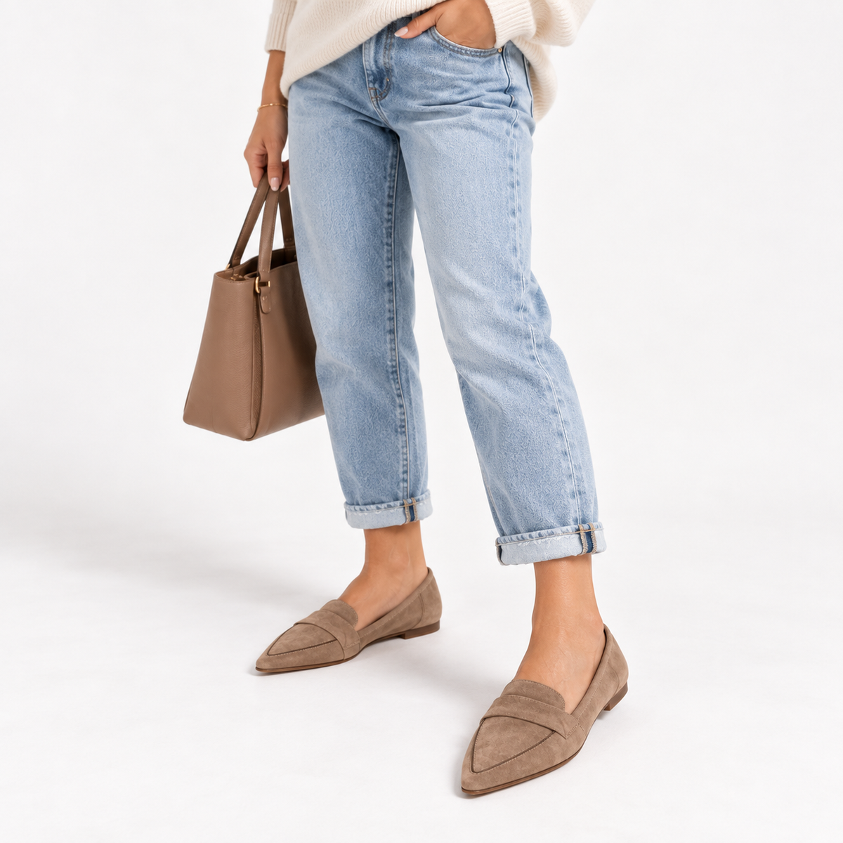 Leopard Print Pointed Toe Loafers