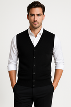 V-Neck Knit Sweater Vest