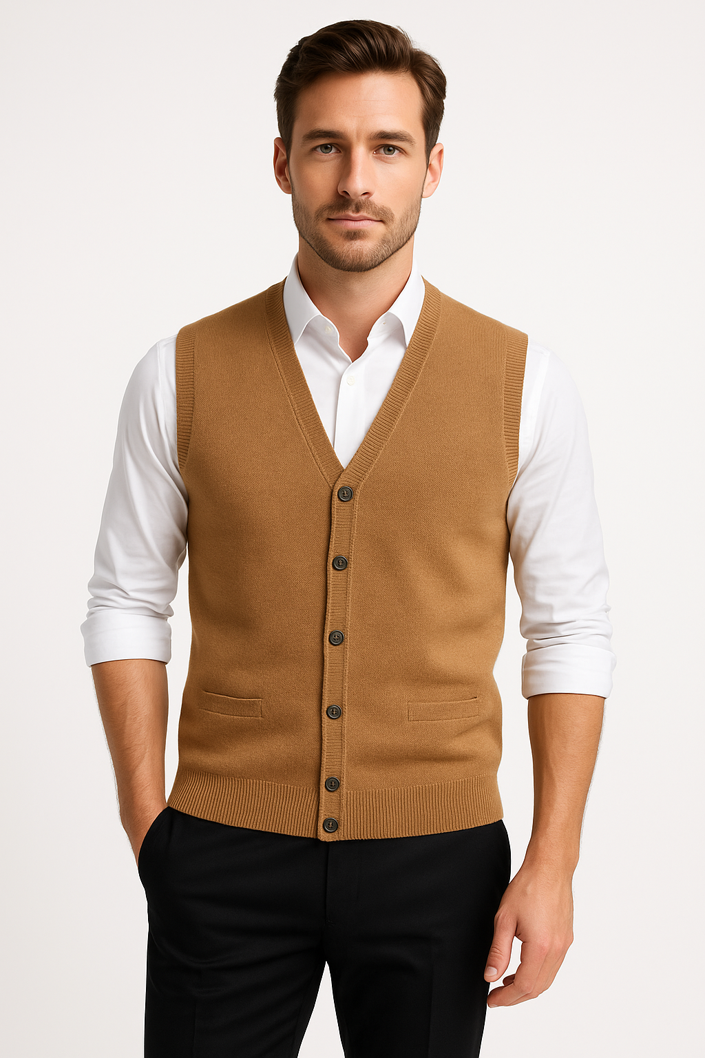 V-Neck Knit Sweater Vest
