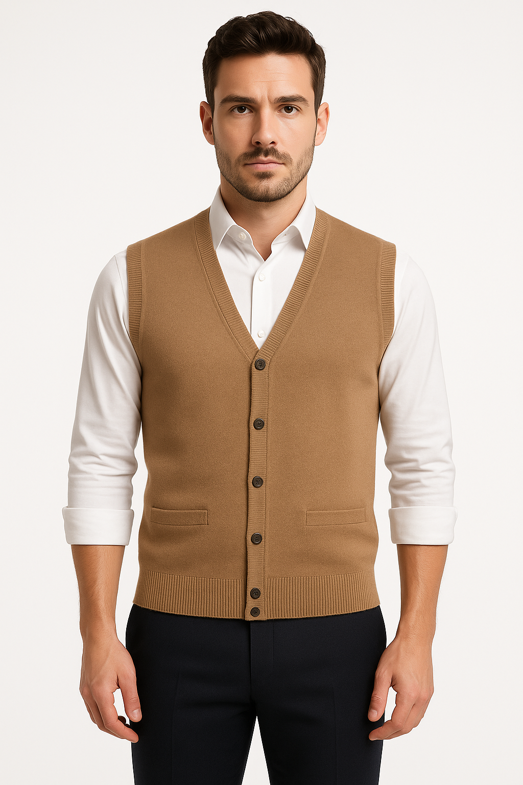 V-Neck Knit Sweater Vest