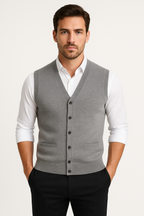 V-Neck Knit Sweater Vest
