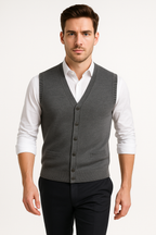 V-Neck Knit Sweater Vest