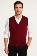 V-Neck Knit Sweater Vest