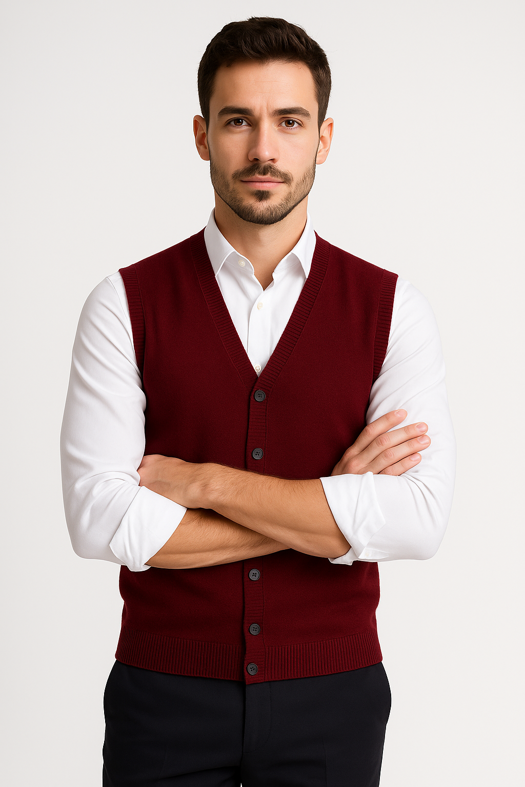 V-Neck Knit Sweater Vest