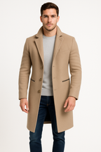 Single-Breasted Turn-Down Collar Coat