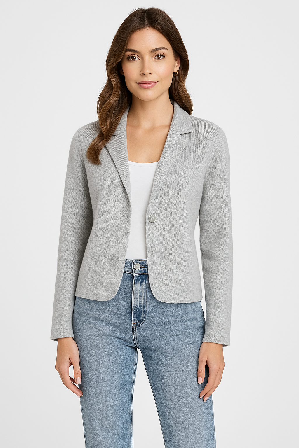 Notch Lapel Knit Cardigan Jacket