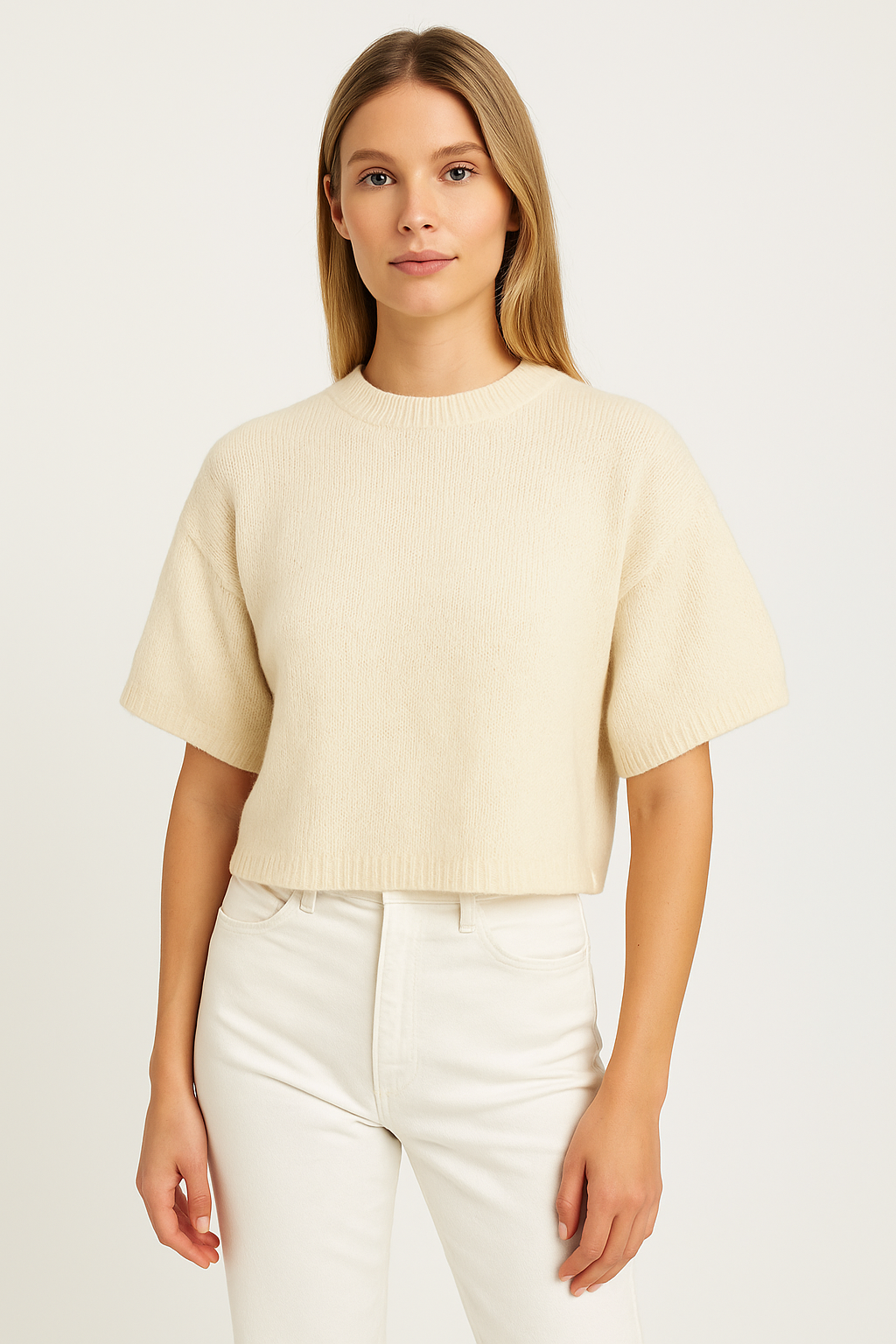 Eloise | Short Sleeve Knit Crop Top