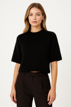 Eloise | Short Sleeve Knit Crop Top