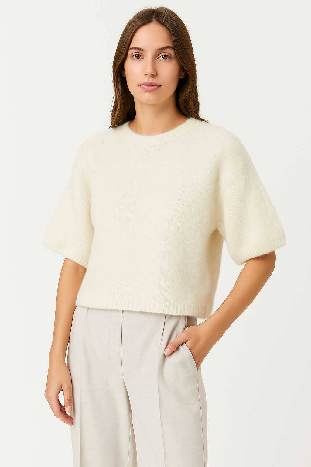 Eloise | Short Sleeve Knit Crop Top