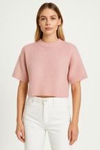 Eloise | Short Sleeve Knit Crop Top