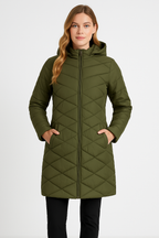 Margot | Quilted Hooded Long Puffer Jacket