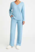 Colette | Striped V-Neck Long Sleeve Top and Trouser Set