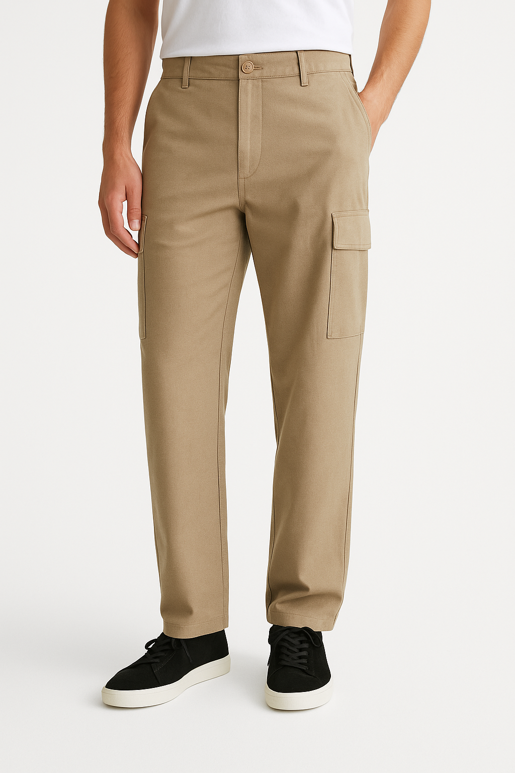 Straight-Leg Casual Cargo Trousers