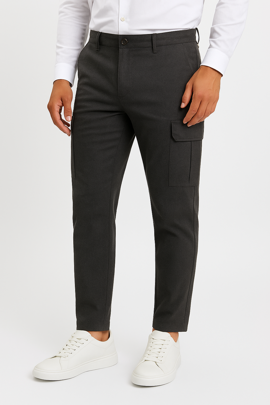 Straight-Leg Casual Cargo Trousers