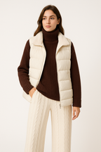 Chloe Montclair | High-Collar Knit Vest and Cardigan Set