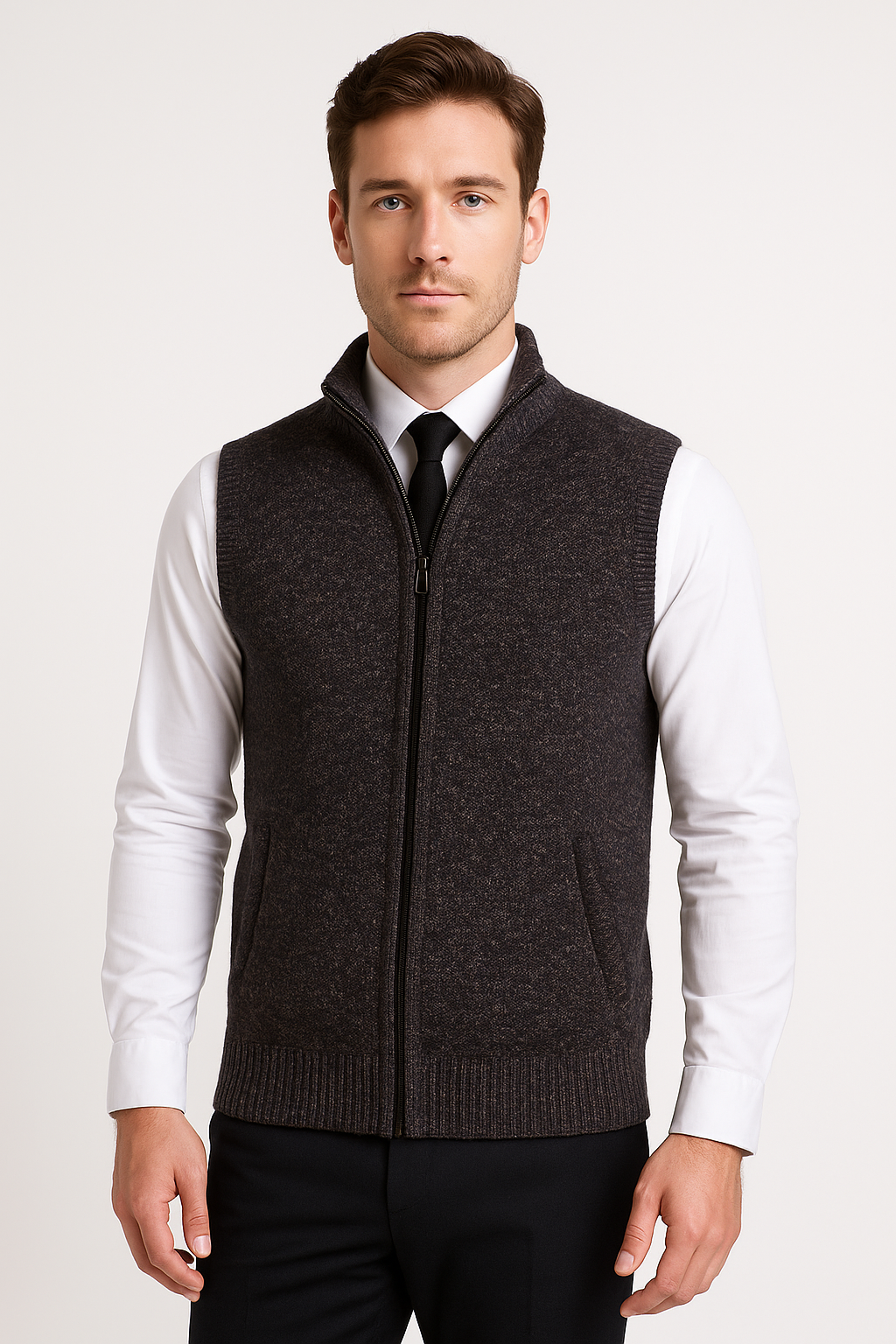 Francois Blanchet | Half-Zip Stand-Collar Knit Sweater