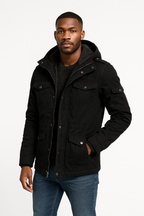 Orion | Detachable Hood Fleece-Lined Cotton Jacket