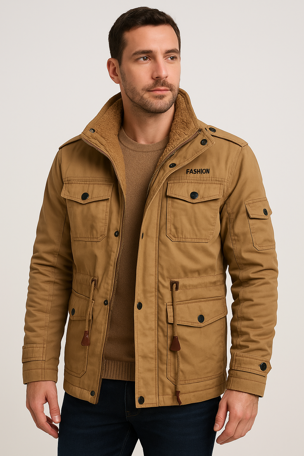 Orion | Detachable Hood Fleece-Lined Cotton Jacket