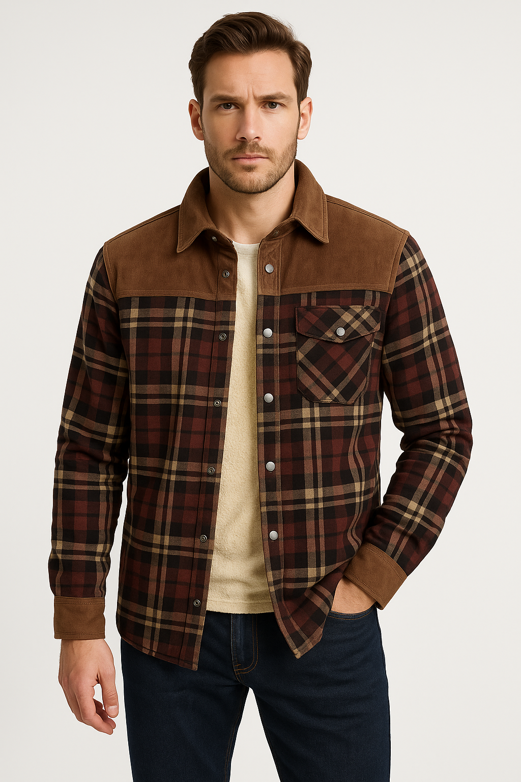 Camden | Plaid Fleece-Lined Shirt Jacket