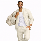 Waffle Texture Zip-Up Jacket and Jogger Set