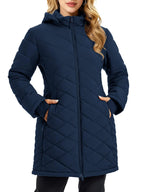 Margot | Quilted Hooded Long Puffer Jacket