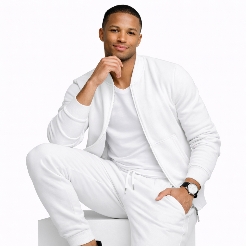 Waffle Texture Zip-Up Jacket and Jogger Set