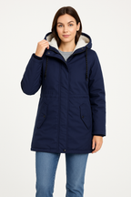 Hooded Sherpa-Lined Mid-Length Parka