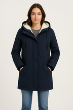 Hooded Sherpa-Lined Mid-Length Parka