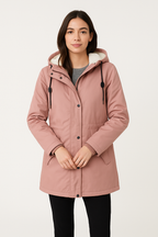 Hooded Sherpa-Lined Mid-Length Parka